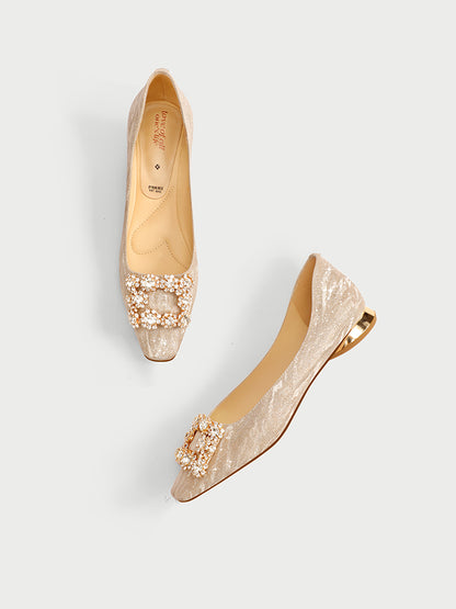 Pjjuu French Beautiful Flat Wedding Shoes - SHELL