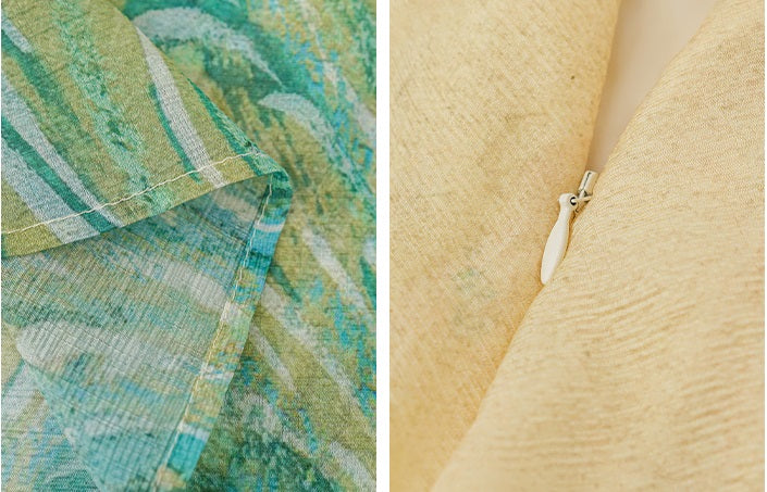 HECO Chinese Layered  Summer Smudge Temperament Long dress- ZING.