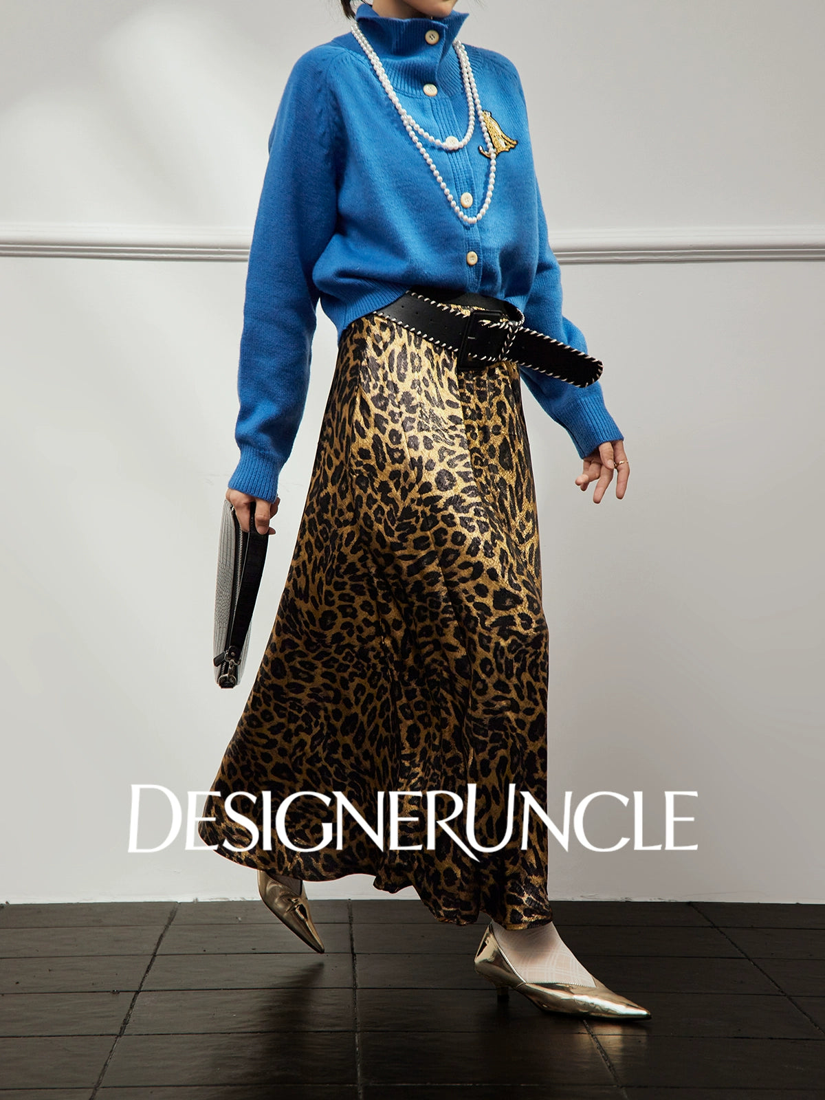 DGU×LAB "Lan Bao" blue cardigan lazy high-end knitted sweater  - LEVI