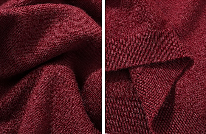 HECO Sleeveless Slim Mock Collar Red Black Gray Knit Top  - THRONE.