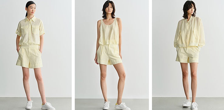 COMME MOI  summer women's casual linen shorts - GAIUS.