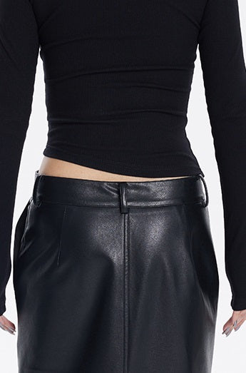 [20% OFF] TINY IN irregular cut-out off-the-shoulder long-sleeved T-shirt temperament slim fit half-neck base layer