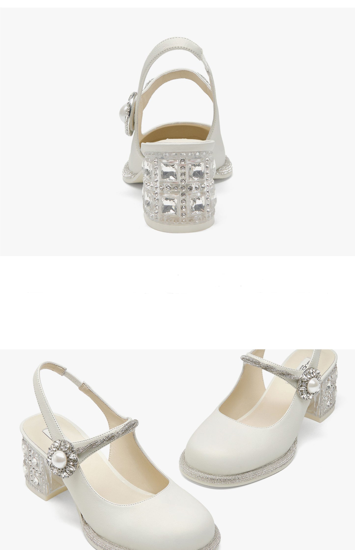 SHOESZOOO Maryjane Rhinestone Round Toe Block Heels - WISDOM.