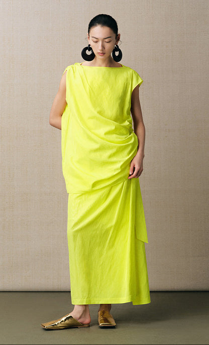 ZHUCHONGYUN asymmetrical sleeveless top with ruched drawstring detailing -XAD.