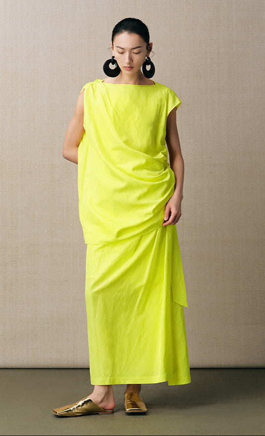 ZHUCHONGYUN asymmetrical sleeveless top with ruched drawstring detailing -XAD.