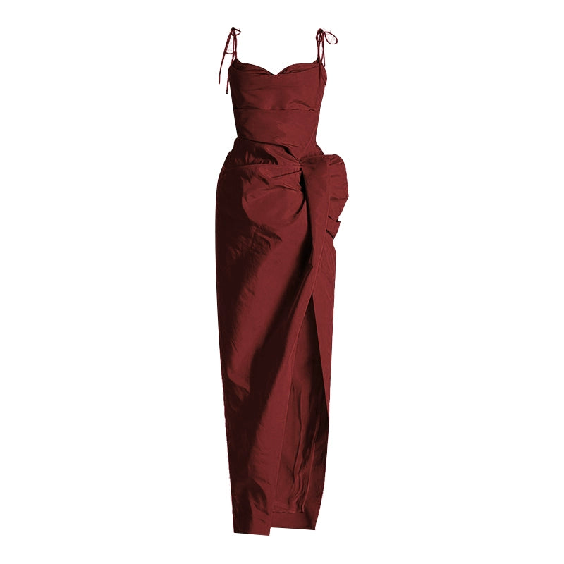 GOUDIN light luxury suspender evening dress-REX.