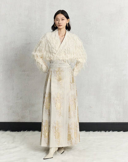 HECO Three-dimensional Tassel Fashion Top Shirt Women - flesh.