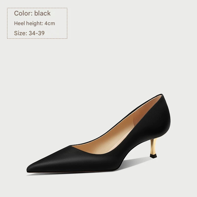 PJJUU white satin high heel shoes  - LOKI.