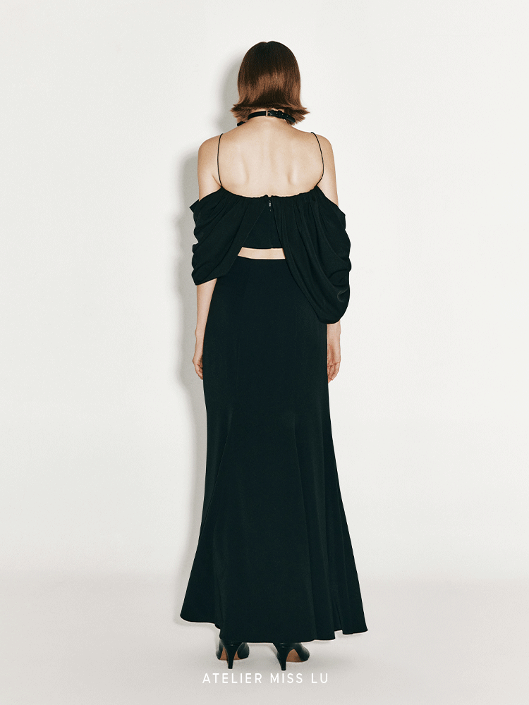 ATELIER MISS LU Drap Design Off-the-Shoulder Camisole Top - JASON.