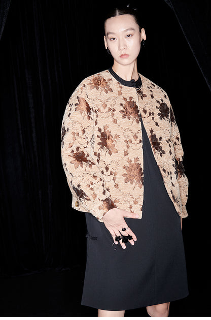 M essential Mackay designer Drop-coffee jacquard puffer jacket - apere.