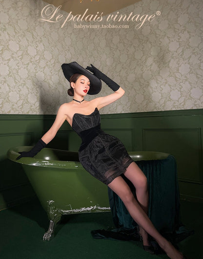 le palais  herringbone hourglass slim-fit organza dress-YEN