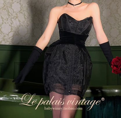 le palais  herringbone hourglass slim-fit organza dress-YEN