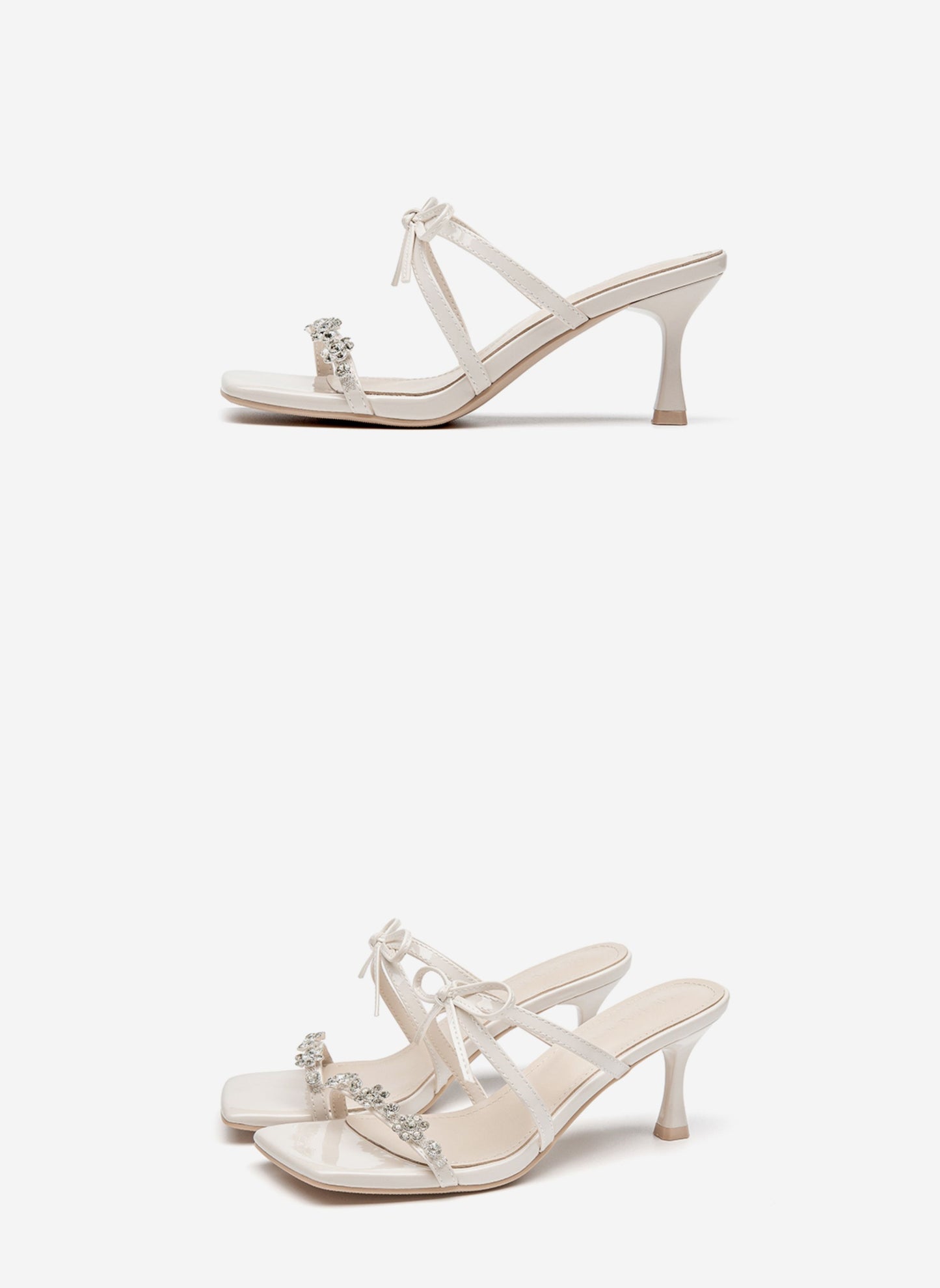SHOESZOOO Rhinestone Strap Open Toe Sandal Heel - EXTRA.