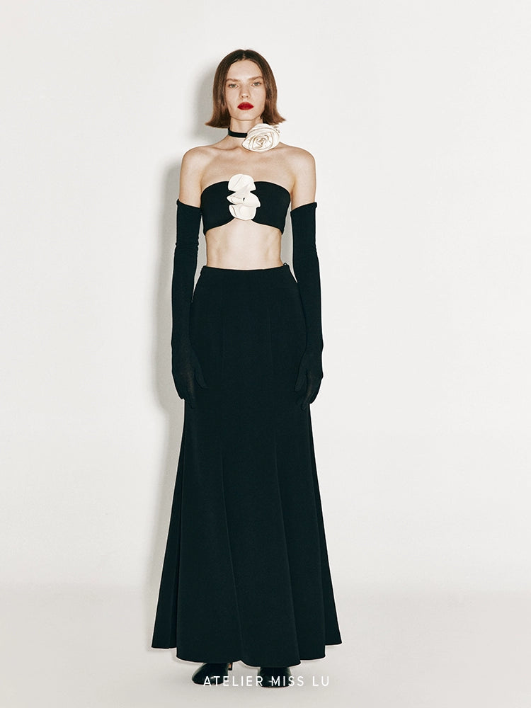 ATELIER MISS LU Elegant and Intellectual Small Fishtail Long Skirt - JOHN.
