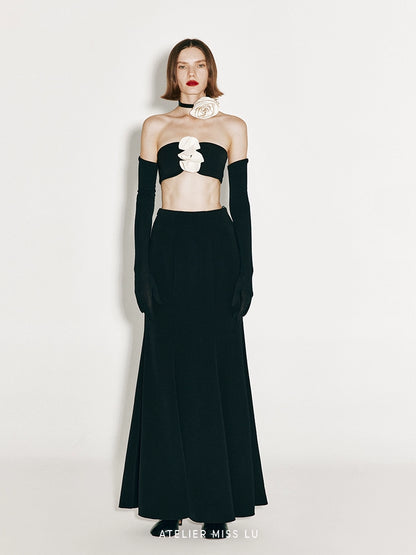 ATELIER MISS LU Elegant and Intellectual Small Fishtail Long Skirt - JOHN.