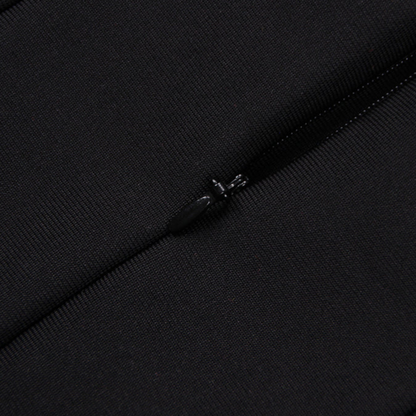 DOLLY High End Black Off Shoulder Long Sleeve Brown Feather Tube Top Dress-ADINA