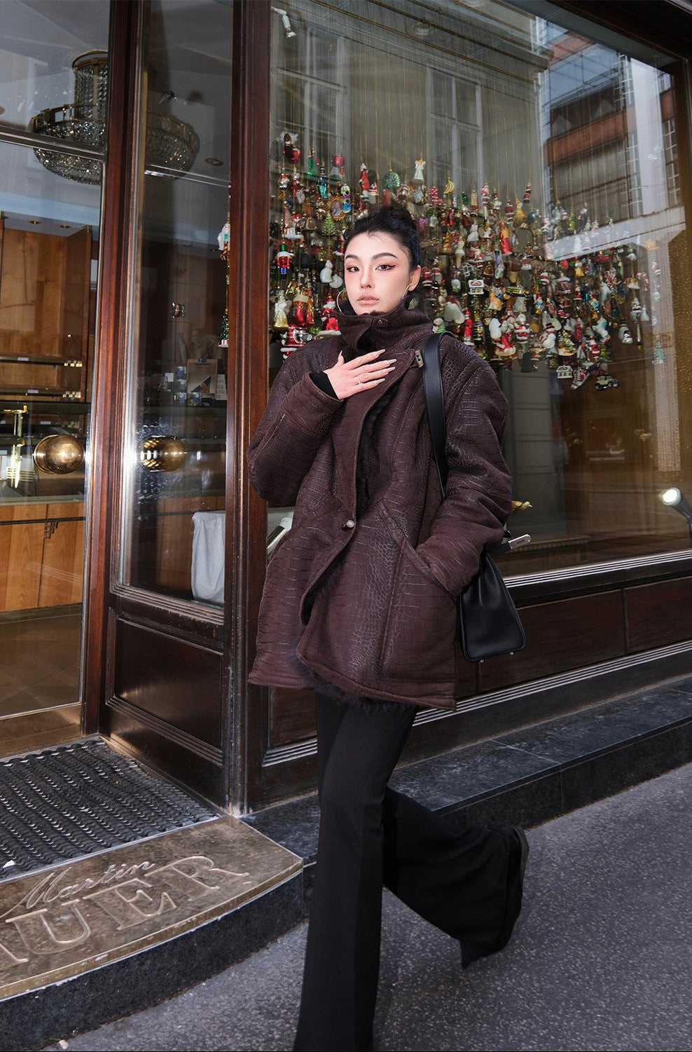 MEI SUNGUAN crocodile-patterned vintage fur jacket - LARRY