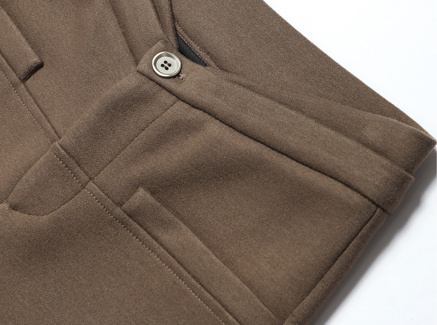 WANGXO | Heavy Acetate Wool Double Waistband Floor-Length Horseshoe Pants-NES.