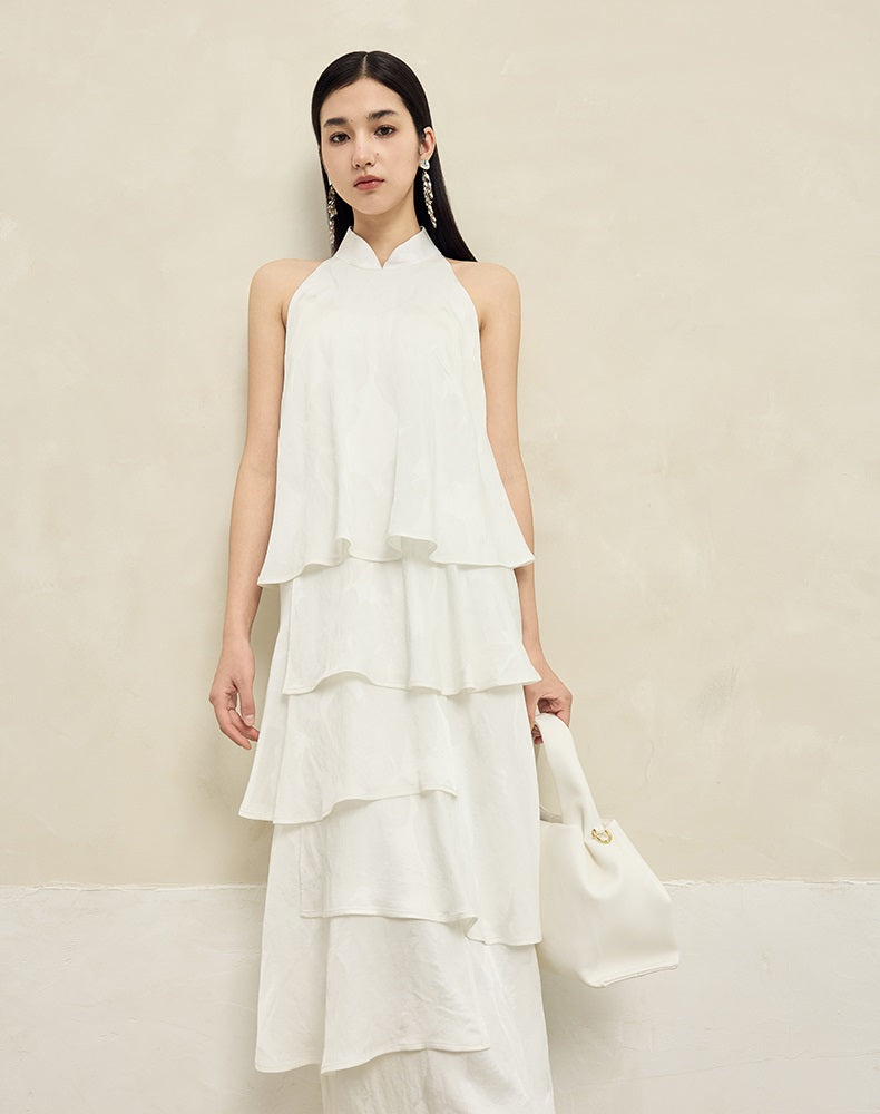 HECO acetate layers sleeveless halterneck dress Women - PRAISES.