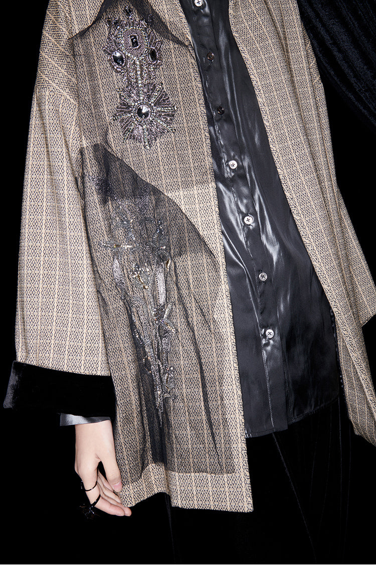 M essential Mackay designer brand embroidered new Chinese cardigan top - grunt.