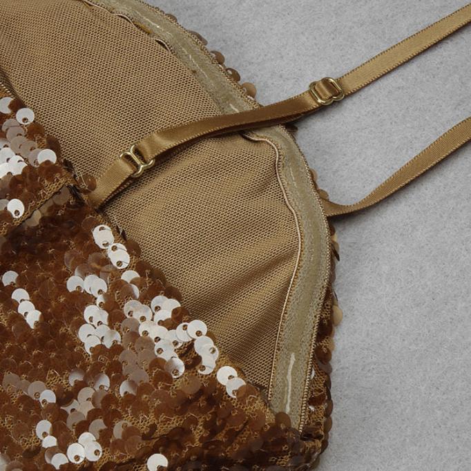 DOLLY High End Brown V-neck Sleeveless Flower Design Long Dress-OVA