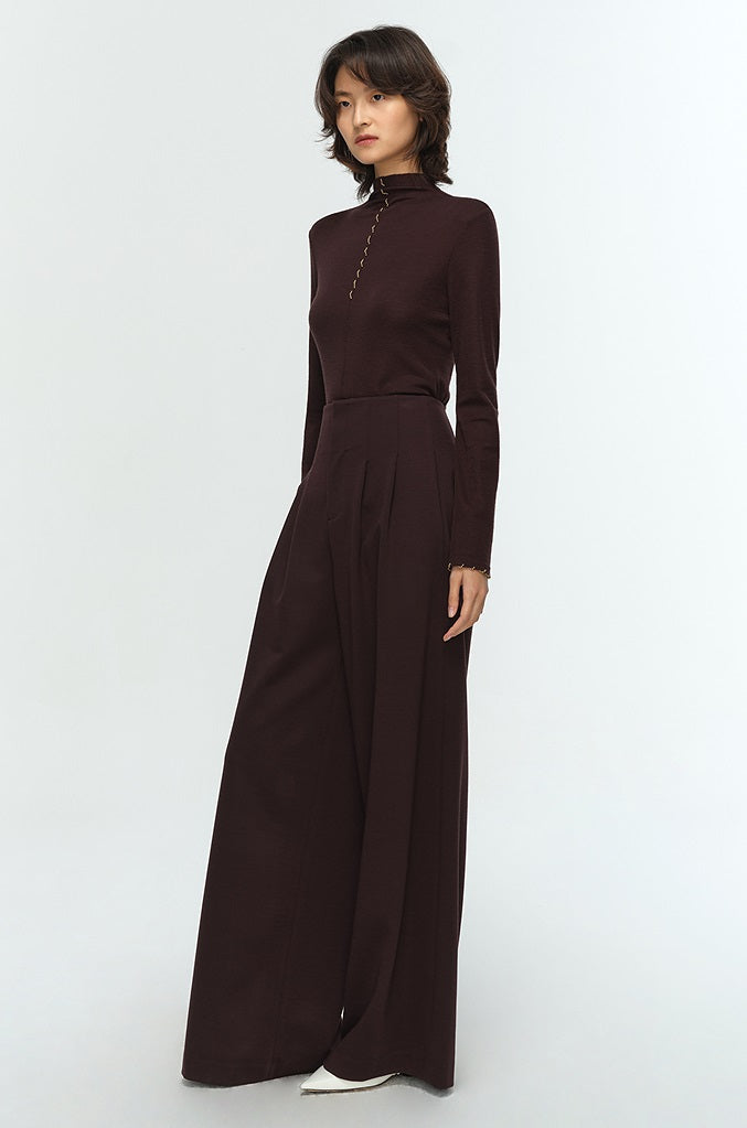 COMME MOI Lu Yan designer's new studded bead long-sleeved wool knitted sweater- REX.