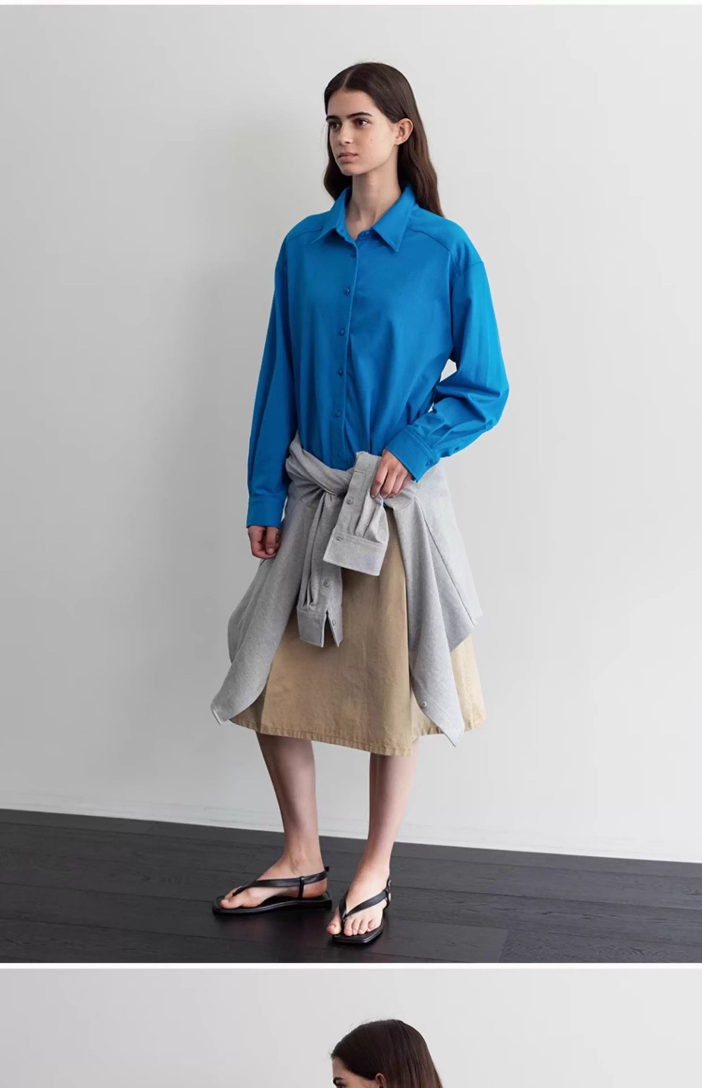 Nothing Written long short sleeve t-shirt cotton shirt-IVY!