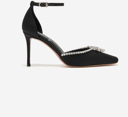 SHOESZOOO French Ankle Strap Stiletto Square Toe Crystal High Heels - MYSELF.