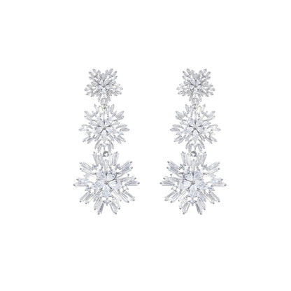 Wardrobes by Chen Luxury Diamond Drop Tassel Earrings-Moyo