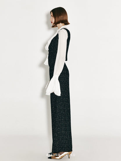 ATELIER MISS LU French Tweed Cropped Vest Top - MAKER