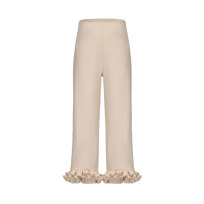 ATELIER MISS LU Genuine Hem Multilayer Rolled Straight Cropped Pants - JONAS