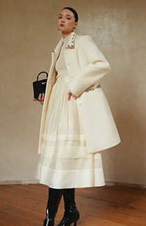 LE VENT&TES AILES French romantic luxury full midi summer skirt -RINA