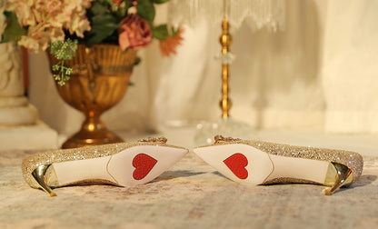 PJJUU white satin high heel shoes  - LOKI.