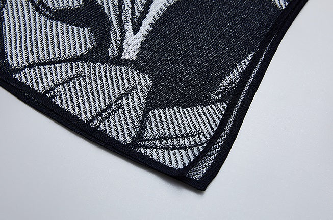 ZHUCHONGYUN Chinese diagonal placket black knit dress- NEZUKO.