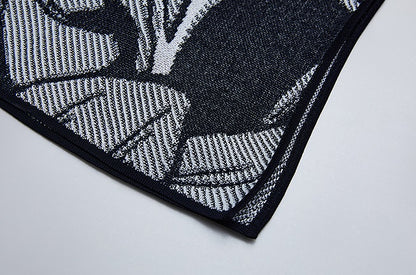 ZHUCHONGYUN Chinese diagonal placket black knit dress- NEZUKO.