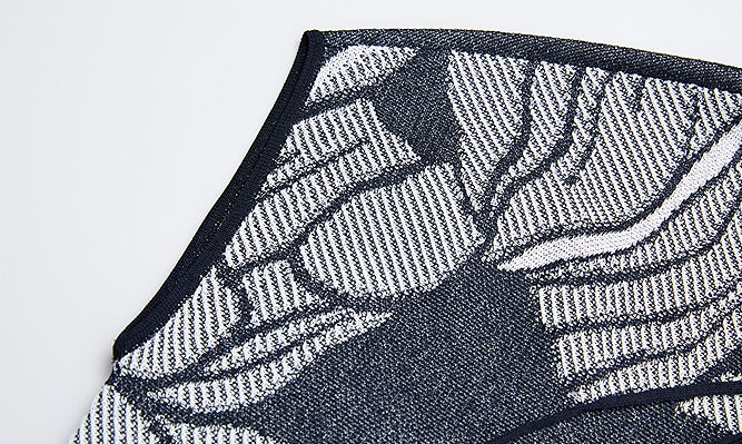 ZHUCHONGYUN Chinese diagonal placket black knit dress- NEZUKO.