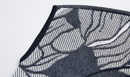 ZHUCHONGYUN Chinese diagonal placket black knit dress- NEZUKO.