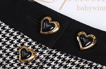 Le Palais Vintage Original Irregular Long Woolen Houndstooth Skirt - Mma.