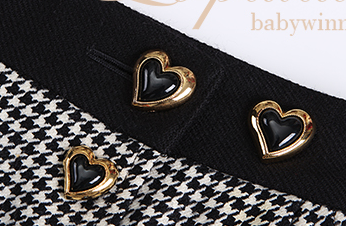 Le Palais Vintage Original Retro Irregular Long Woolen Houndstooth Skirt- VERA.