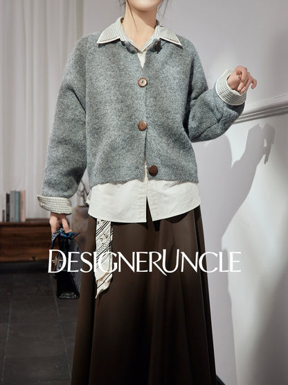 DGU "Mist Blue" gray autumn new loose outerwear versatile slimming top - JONES.