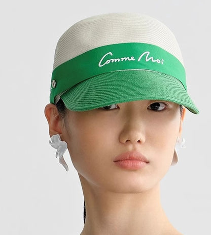 COMME MOI summer logo webbing cap visor - LILY.
