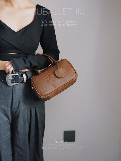 IUBALLET Vegetable-Tanned Leather Vintage Handbag - EARTH.