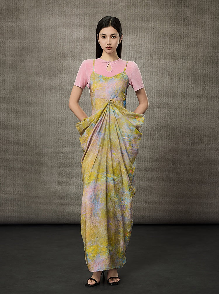 HECO Stacked Layered Midi Long Slip Dress  - KING.