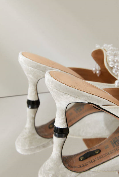 B-FEI pearl new Chinese heel sandals-ZENI.