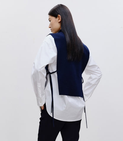 COMME MOI Lu Yan designer new women's casual fashionable wool knitted turtleneck shoulder - FADED.