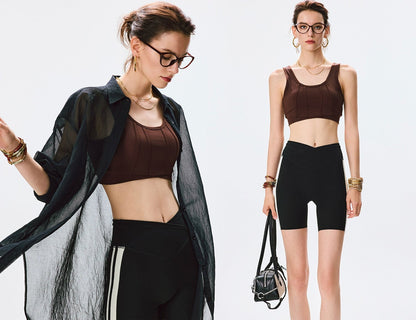 ANNASPEAK  Chest pad nude sports vest -AINA.