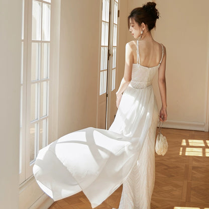 DOLLY High End Sleeveless Halter Neck Sequin Embroidery Long Banquet Dress-KATRINA