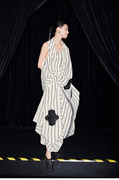 M essential Mackay designer yarn-dyed paismi embroidered knot top skirt set  - Zen.