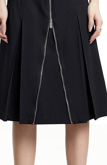 TINY IN arc cutout zipper versatile women's A-line skirt -GENI