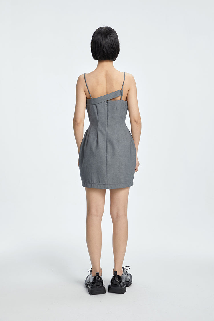 TINY IN curved waist irregular slip short Dress-JOJO